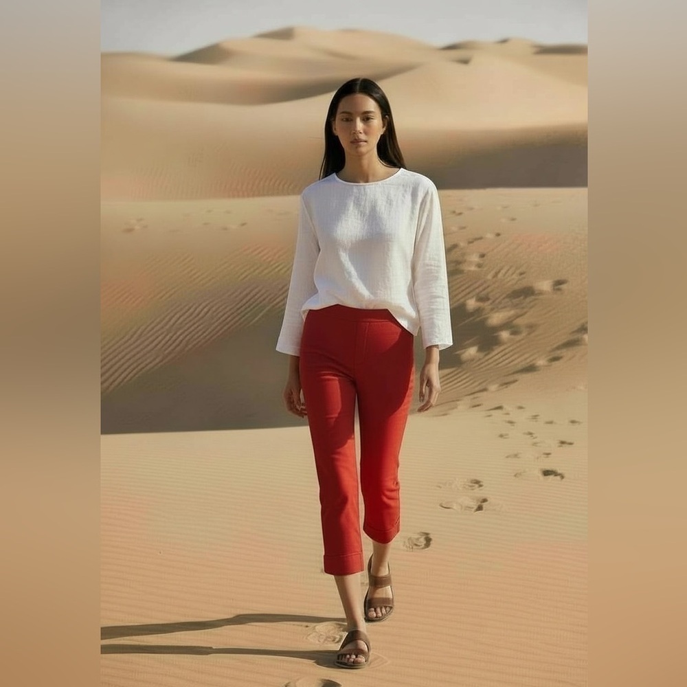 Ann Taylor LOFT Lipstick Red Capri Pants